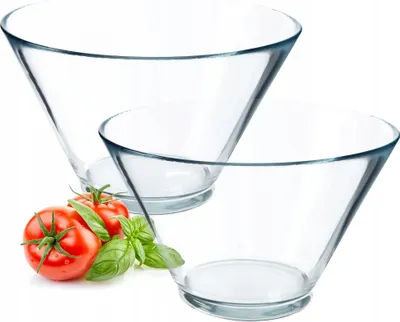 Image de Saladiers en verre - Lot de 2 - 17 cm Ø - Ronds - Transparents