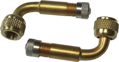 Image de Rallonge de valve AV 46-90° avec écrou pivotant. Écrou, couleur laiton (pack de 2)