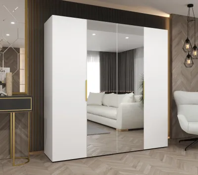 Produktbild von Kleiderschrank 200 cm KUBRA - weiß/gold