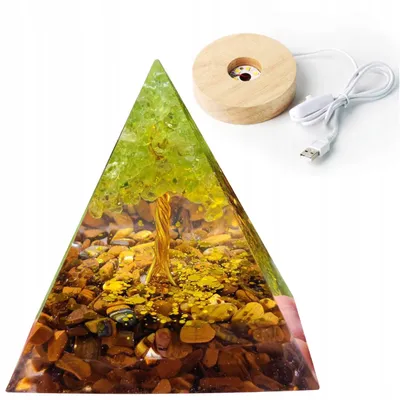 Obrázok produktu pre Pyramída ORGONIT +LED LAMPY LAMP 5cm CRISTAL AMULET 5cm HX02
