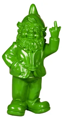 Produktbild von Gartenzwerg mit Stinkefinger - 20 cm - grün - lustiges Geschenk