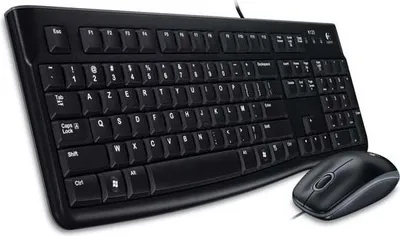 Zdjęcie produktu dla Logitech MK120, Przewodowa, USB, QWERTZ, Czarny, Dołączona myszka