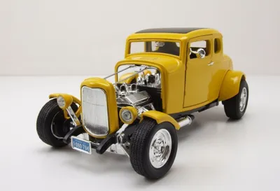 Produktbild von Ford Coupe 1932 American Graffiti Hot Rod gelb Modellauto 1:18 Motormax