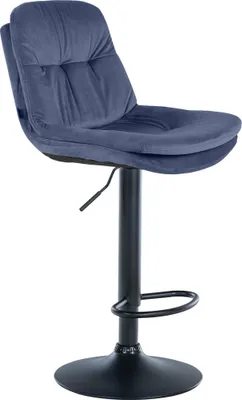 Produktbild von CLP Barhocker Laurel Samt höhenverstellbar und drehbar blau Material Gestell Metall matt schwarz