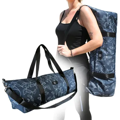 Productafbeelding van Yogatas - Yogamat tas pilates sporttas - Polyester - Blauw - Grote opbergtas voor yoga en pilates