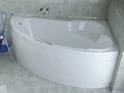 Produktbild von BADLAND Eckbadewanne Badewanne Ada RECHTS 160x100 mit Acrylschürze, Füßen und Ablaufgarnitur GRATIS