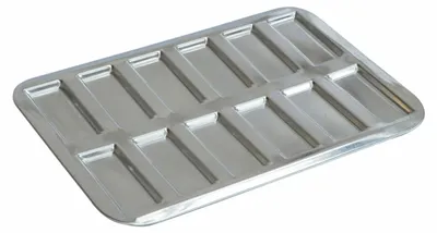 Mini-Backblech 12 Mulden rechteckig Zinn silber 7,75 x 11,38 x 0,25 Zoll