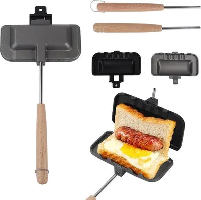 Produktbild von Doppelseitiger Sandwich-Spezialschlitten, Sandwich-Fertigform, Sandwich-Büfettplatte, Sandwich-Backbehälter, Frühstücks-Sandwich-Präform, Frühstücksoelektion, Backform (Modell 1)