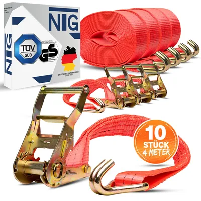 Produktbild von Spanngurt Zurrgurte 10 Stück 2000 kg daN 4m Ratschengurt 2 teilig,2t 4 Meter