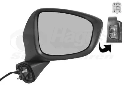 Produktbild von VAN WEZEL 2780808 Außenspiegel Seitenspiegel Rechts für MAZDA CX-5 (KE, GH) Konvex Beheizt Grundiert