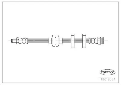 Produktbild von CORTECO 19018564 Bremsschlauch Vorne für FIAT BRAVO I (182) MAREA Weekend (185) MAREA (185) für LANCIA DELTA II (836)