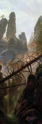Produktbild von Caspar David Friedrich Kunstdruck Bild - Die Felsenschlucht, 1822-1823 (91 x 30 cm)