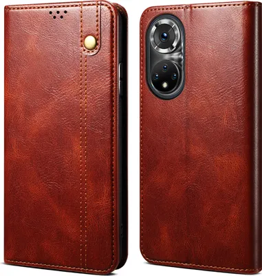 Produktbild von Honor 50 Hülle, Leder Flip Brieftasche Schutzhülle für Honor 50 Rot