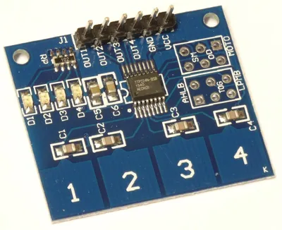 Produktbild von TTP224 4 Kanal Kapazitiv Sensor Modul 4 Tasten Touch Sensor Modul Arduino 23