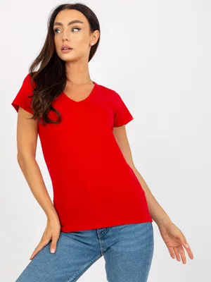 Produktbild von Basic Feel Good Kurzarm-T-Shirt für Frauen Milsent rot XL