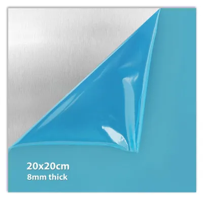 Obrázek produktu pro Hliníkové desky, 1 kus, rozměry 20 cm x 20 cm x 8 mm. Hliníková deska