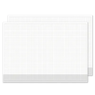 Produktbild von 2er-Set Karierte Schreibtischunterlage zum Beschreiben und Skizzieren I DIN A2 40 Blatt I mit Kantenschutz I Mathematisches Papier I dv_1236