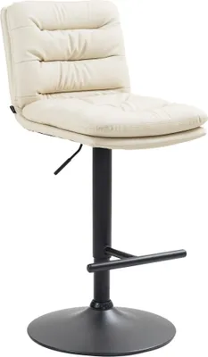 Produktbild von CLP Barhocker Damar Kunstleder höhenverstellbar und drehbar - creme Gestell Farbe schwarz