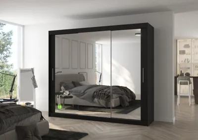 Obrázek produktu pro Velká zrcadlová skříň 250 cm CALRA - černá