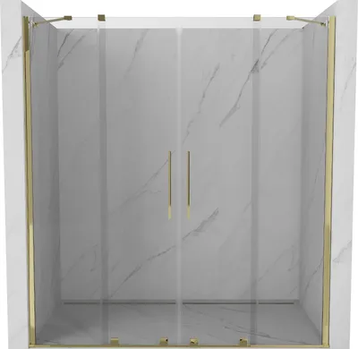Produktbild von Mexen Velar Duo ausziehbare Duschtür 170 cm, transparent, Gold - 871-170-000-02-50