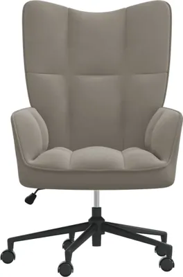 Image de vidaXL Fauteuil relax gris clair velours