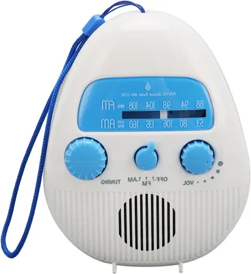 Productafbeelding van Draagbare Doucheradio met AM-FM Ontvangst en Waterdichte Speaker voor Binnen en Buiten