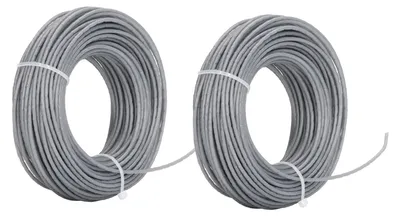 Obrázok produktu pre 2 ks 24 m 2,0 mm drôteného lanka do kosačky, šedá nylonová struna do vyžínača pre modely BOSCH ART 24, 27, 30, 36