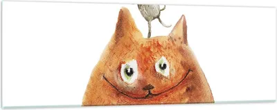 Produktbild von Bilder auf glas - Einteilig - Katze Maus Kinder - 90x30cm - Glasbilder - Wandbilder - Bilder - zum Aufhängen bereit - Wanddekoration aus Glas - Glas Bilder - Wandbild auf Glas - GAB90x30-4195