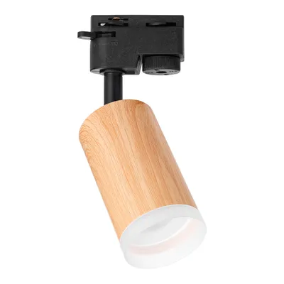 Zdjęcie produktu dla MasterLED 1-fazowy reflektor szynowy GU10 System szynowy Spot Czarny matowy Wygląd drewna Obrotowy Obrotowy do szyny prądowej