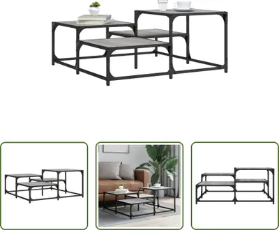 Produktbild von The Living Store Couchtisch Grau Sonoma 87,5x87,5x40 cm Holzwerkstoff