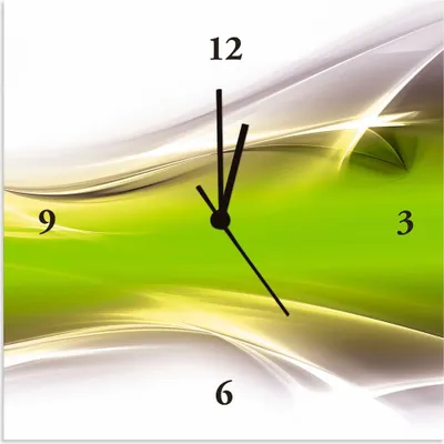 Produktbild von ARTland Wanduhr auf Alu Quarzuhr - schwarzer Zeiger Kreatives Element Grün Größe: 30x30 cm