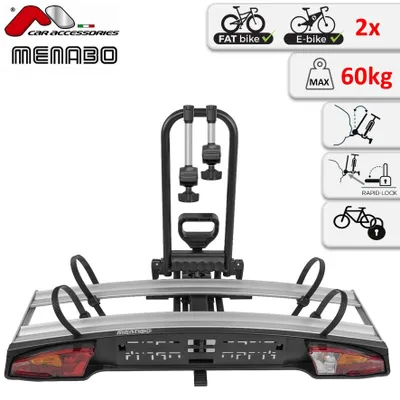 Produktbild von Menabo Alioth 2 Fahrradträger Anhängerkupplung 2 Bikes E-Bike Fatbike 60kg