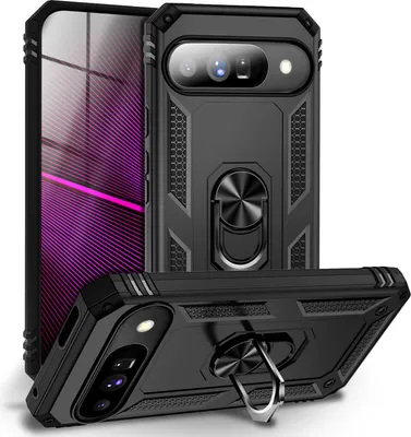Obrázek produktu pro Pouzdro "RingDefend" pro Google Pixel 10 - vojenské pancéřované ochranné pouzdro, 360° držák a stojan, outdoorové pouzdro - černé
