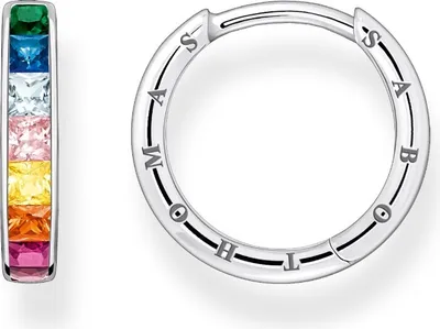 Produktbild von Thomas Sabo CR668-477-7 Damen-Silberohrringe Creolen Bunte Steine Pavé
