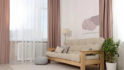 Produktbild von Fertiggardine, klassisch, glatt, lang, 300 x 220 cm, für Balkon, Fertiggardine, glatt
