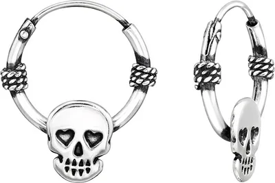 Produktbild von Totenkopf Creolen Ohrringe Silber 925