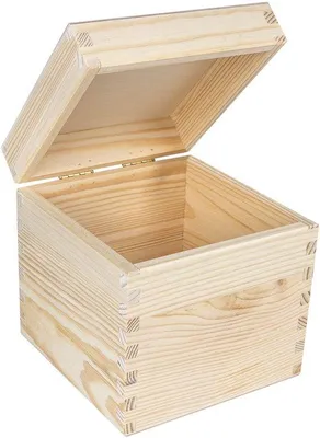 Image de Boîte de rangement carrée en bois Azomor® avec couvercle – 16 x 16 x 16 cm, personnalisable, polyvalente