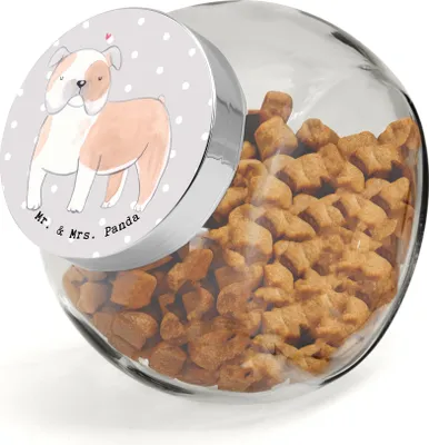 Produktbild von Mr. & Mrs. Panda Dose Englische Bulldogge Lebensretter XL 2000ml - Grau Pastell - Geschenk, Bonbonglas, Keksdose, Vorratsbehälter, Dekoglas, English Bulldog