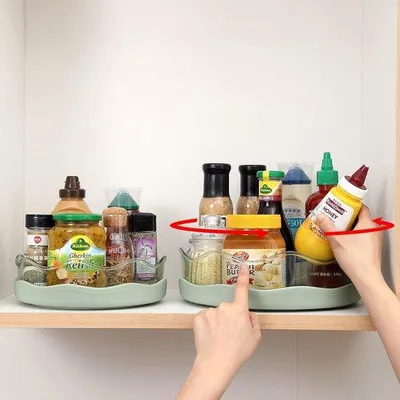 Immagine prodotto di Famanu Organizzatori girevoli per la cucina, confezione da 2 pezzi (22 + 27 cm) - ideali per spezie e utensili da forno