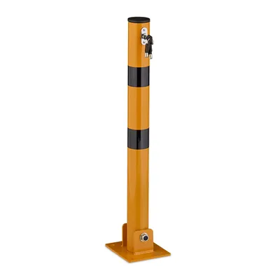Klappbarer Parkpfosten, Stahl, 65 cm, gelb/schwarz