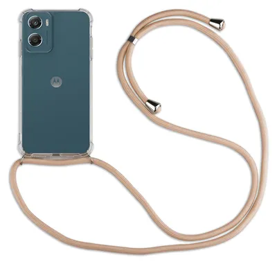 Produktbild von Handykette für Motorola Moto G06 / G06 Power Hülle mit Band Case Kordel in Beige / Braun