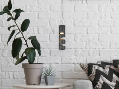 Produktbild von LED Pendelleuchte 1-flammig Küchenlampe hängend über Esstisch Schwarz, Ø12cm