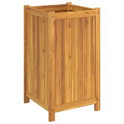 Image de vidaXL Bac à plantes avec insert 42x42x75 cm bois massif acacia