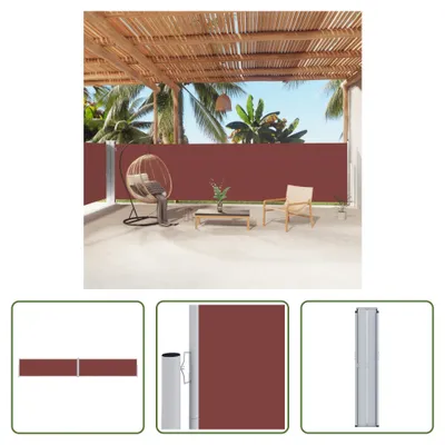 Produktbild von The Living Store Seitenmarkise Ausziehbar Braun 160x1000 cm