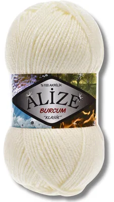 Obrázok produktu pre Alize 1x 100 g Burcum Klasik vlna, jednofarebná, háčkovanie, pletenie (Light Cream - 62)