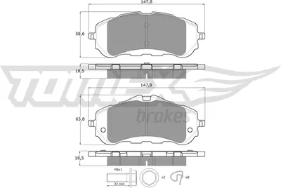 Produktbild von TOMEX brakes Bremsbeläge Satz Vorne Bremsklötze passend für PEUGEOT 308 SW II TX 18-38