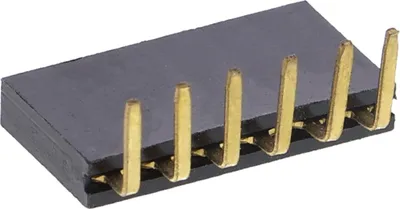 Produktbild von Buchsenleiste 2.54mm, gebogen, 1-reihig, 4,65mm : 6-polig Ausführung: 6-polig