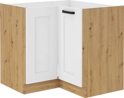 Produktbild von Kondela Unterer Eckküchenschrank Lula 89x89 ND 1F BB – Weiß / Artisan-Eiche