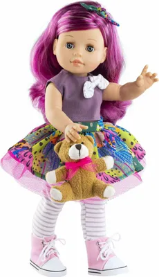 Produktbild von Paola Reina Modepuppe Ines 42 cm - bunte Puppe mit Schlafaugen