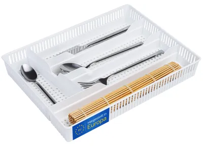 Bestekbak für Schubladen, 31x23x4,5 cm, weiß, Lade-Organizer